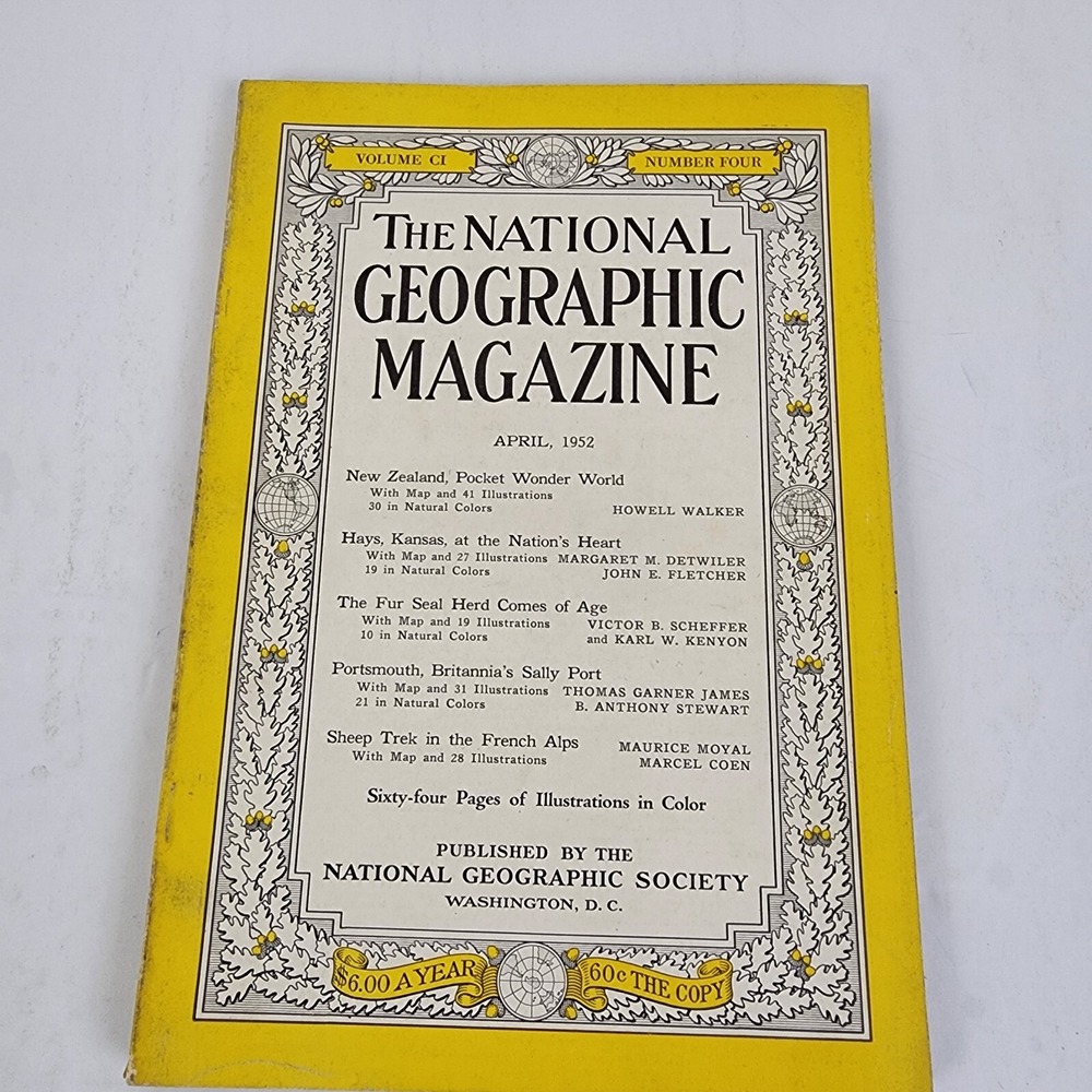 National Geographic Magazine April 1952 No Map‎